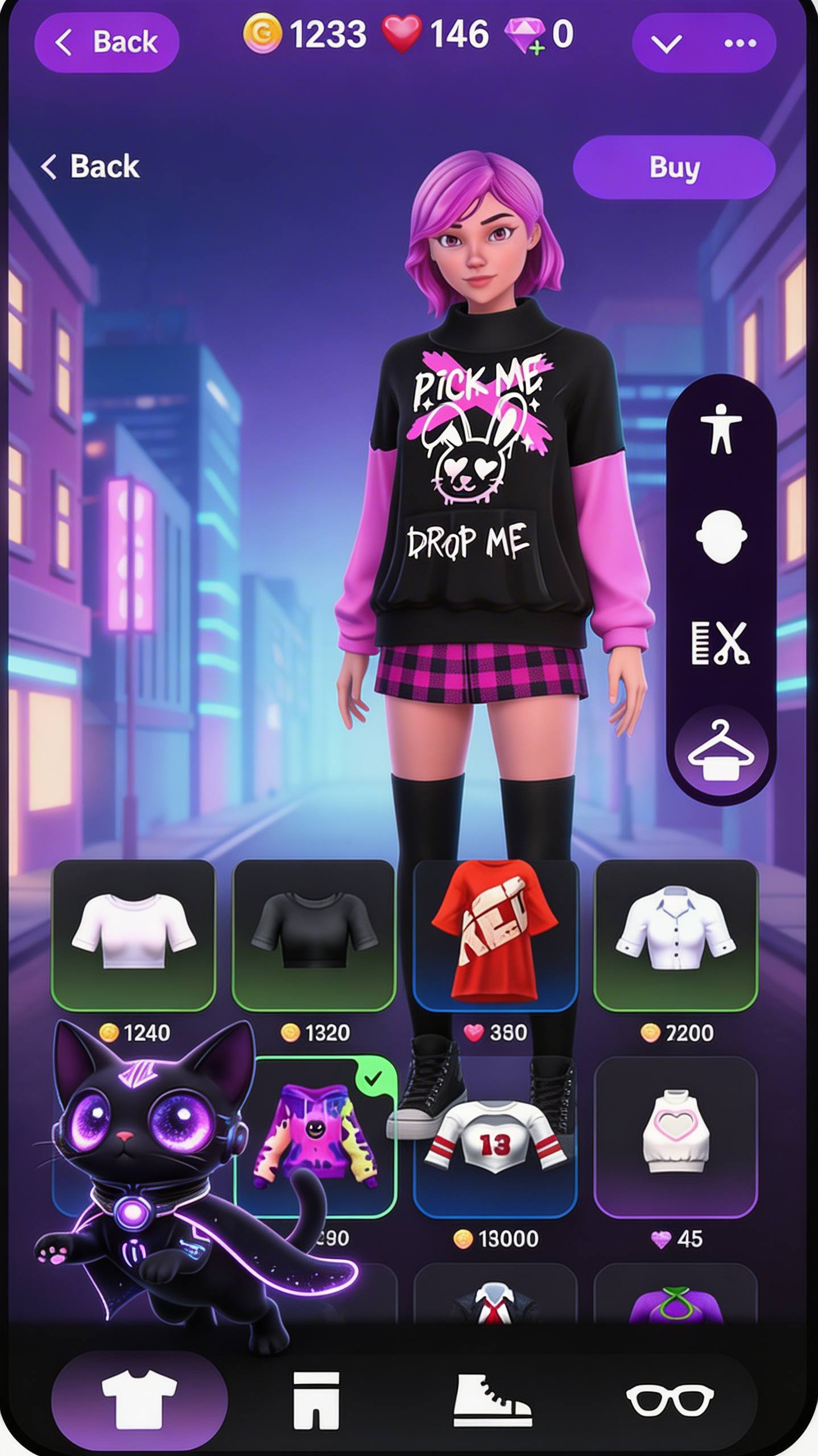 Avatar customization screen